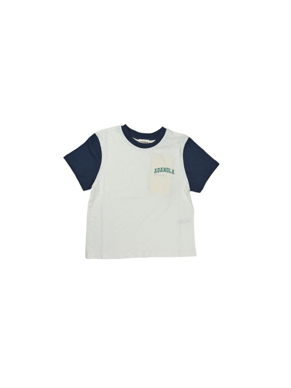 Adanola Varsity Colour Block Classic Slub T-Shirt in White/Navy Blue